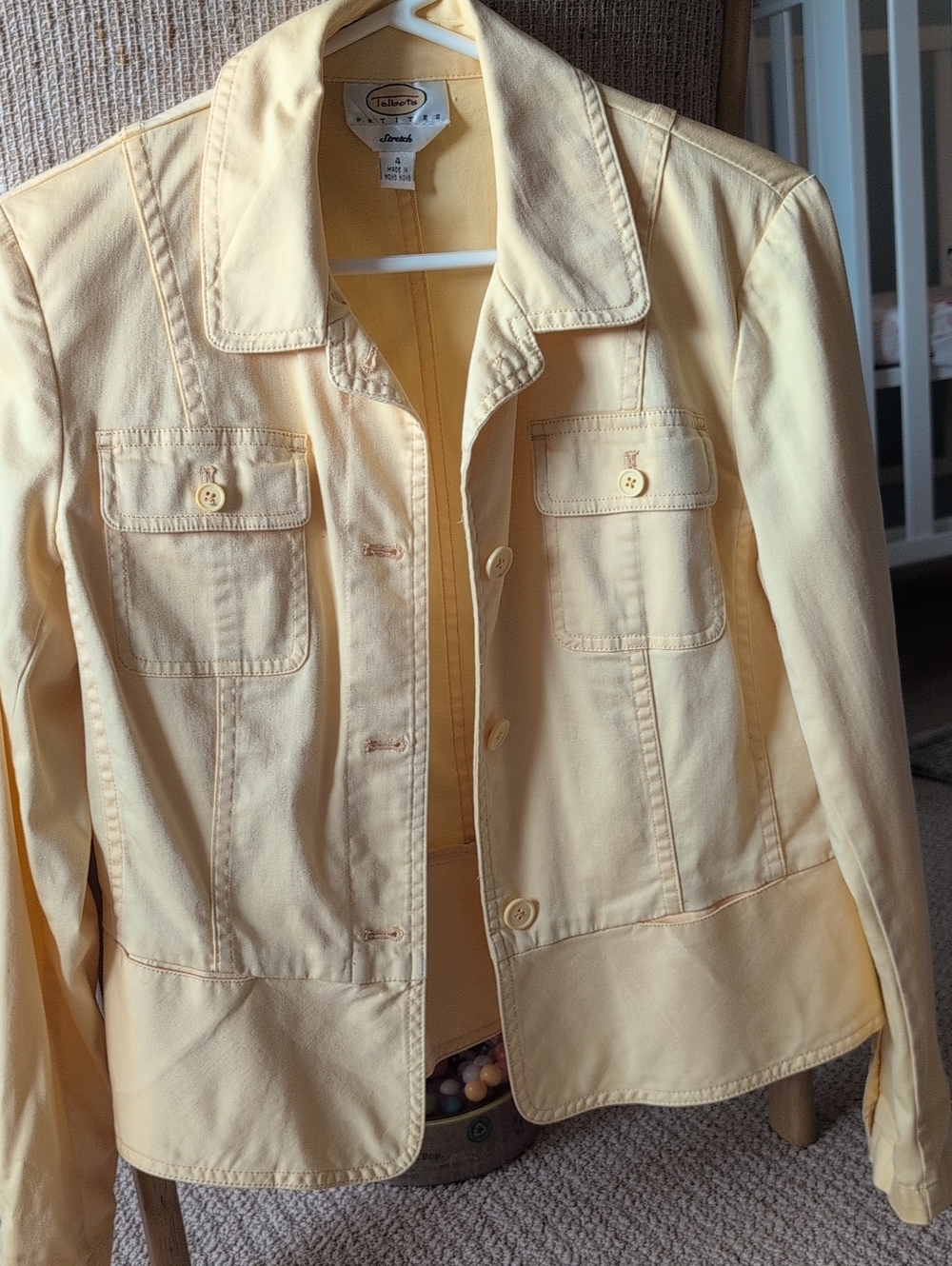 Talbots Pale Yellow Cotton Jean Jacket